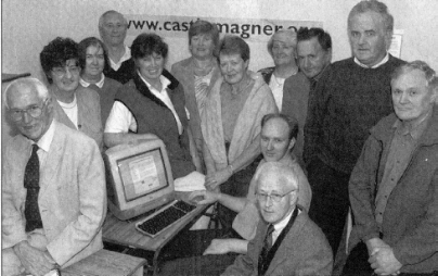 At the launch of the Castlemagner website: Front Left; Ed O'Donoghue and Pat Houlihan. Back Row; Hugh Bourke, Ann Colman, Noreen Bourke, Geoff O'Donoghue, Sheila Kelleher, Bridie O'Mahony, Maureen Cronin, Maureen Cronin, Margaret Aherne, Andy Bourke, Paddy Cronin and Denis O'Donoghue